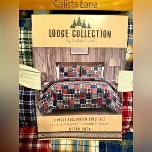 The Lodge Collection By Calista Lane 3 Piece Patchwork Quilt  Set Full/Queen NWT